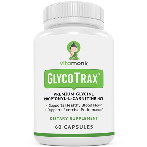 [BRSWKHD5AIAGK3D2] VitaMonk GlycoTrax - High Absorption GPLC Supplement - No Artificial Fillers - GPLC Glycine Propionyl-L-Carnitine Capsules Supplements to Support Healthy Blood Flow - 60 Capsules
