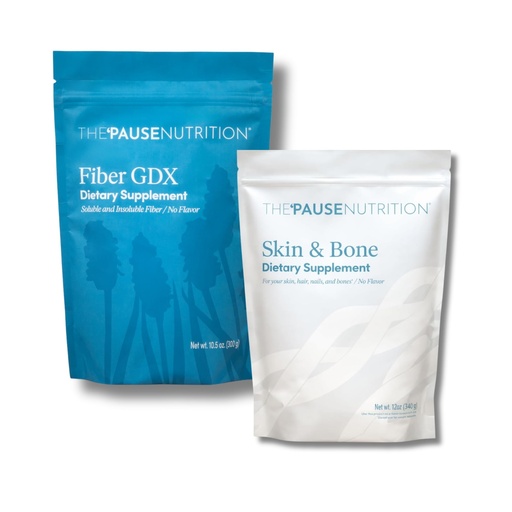 [BRSRYYIKC4IWAE3L] The 'Pause Life Fiber GDX & Skin and Bone Bundle, Fiber Blend with Psyllium, Chia & Ancient Grains Plus Collagen Peptides with Hyaluronic Acid & Vitamin C, Gluten Free, Unflavored Powders