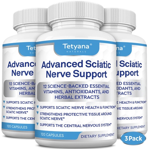[BRSROBIZBYIR6YLF] Sciatic Nerve Support Relief Supplement: Alpha Lipoic Acid 12 in 1 Advanced Formula Vitamin for Lower Back Joint Health- 120 Capsules-3 Pack Made in USA
