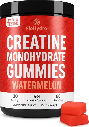[BRSRAYLRAQHQ4H3F] Creatine Gummies | 3rd-Party Lab Tested in the USA | Zero Sugar | 5g Creatine per Serving | 30 Servings | Clean Ingredients