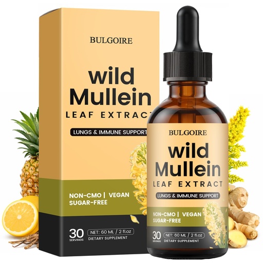 [BRSRGBD2CAPGGEIY] Wild Mullein Drops for Lungs, Organic Liquid Wild Mullein Leaf Extract Drops for Women & Men, 60ml (Pack of 1)