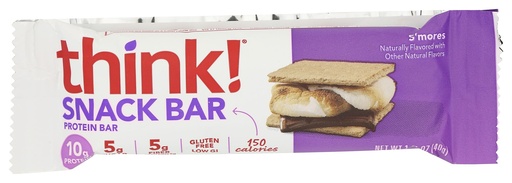[BRSWKHD6DMIBMALD] think!, Protein+ 150 Calorie Bars - S'mores, 10g Protein, 5g Sugar, No Artificial Sweeteners, Gluten Free, GMO Free, 1.4 Ounce bar