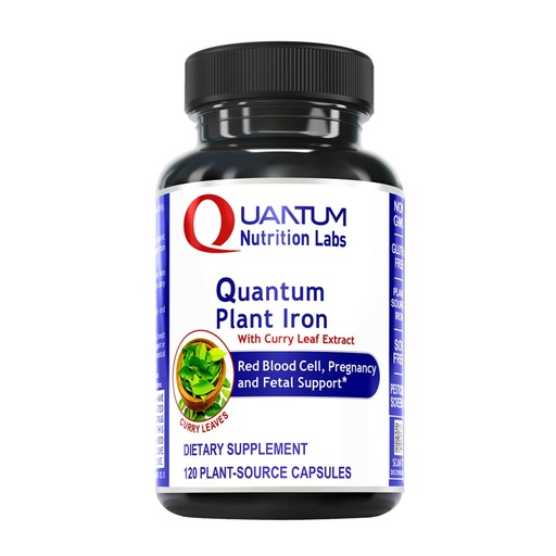 [BRSREED7AUIRSGQ6] Quantum Nutrirtion Labs Plant Iron - Plant Based Iron for Men & Women for Blood Support, Curry Leaves Supplement - 120 Vegetarian Capsules
