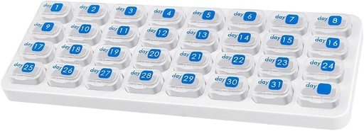 [BRSRAYYECIOWAFLV] Monthly Pill Organizer, Large Travel Pill Box 31 Day, Daily Pill Case, Pill Holder Container for Vitamin, Medicine, Supplement, Fish Oil, Clear