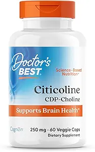 [BRSRAEIOBF6WMCDH] Doctor's Best Citicoline CDP-Choline, Supports Brain Health, Non-GMO, Gluten Free, Soy Free, Vegan 60 Veggie Caps