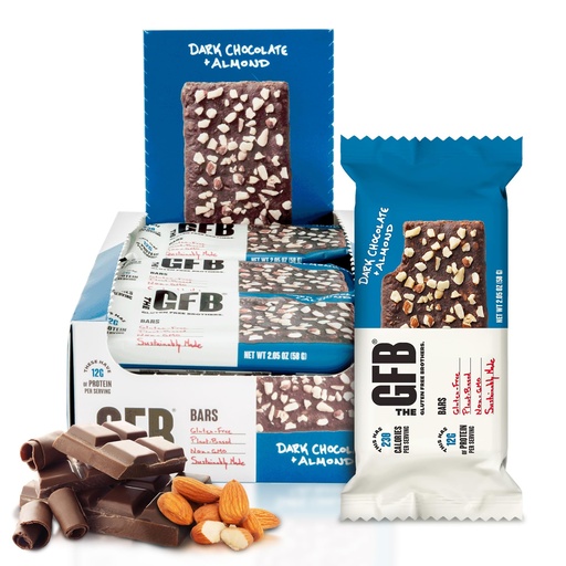 [BRSWGBQ7AUNRQCT7] The GFB Dark Chocolate Almond Protein Bars - Gluten Free, Plant Based, Non GMO, Sustainably Made – Ridiculously Tasty, Healthy, Vegan, Nutrition Snack Protein Bars, 2.05 oz (12 Count)