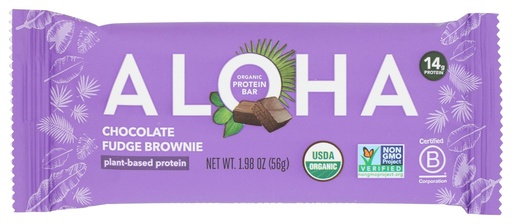 [BRSRABD6OIOWMCTJ] Aloha Chocolate Fudge Brownie Protein Bar, Plant Based, Non GMO, 1.98 Ounces (Pack Of 12)