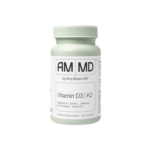 [BRSRA23RDEPW2A36] Amy Myers MD Vitamin D3/K2 10,000 IU Capsules - Daily Vitamin Supplement for Bone, Immune & Hormone Health Support - Healthy Mindset & Relaxation Aid - 30 Capsules