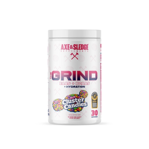 [BRSRGH3QBFYGADLH] Axe & Sledge The Grind Essential Amino Acids | EAA & BCAA Powder | Muscle Recovery & Electrolytes for Hydration | Stimulant-Free, Vegan | 30 Servings, Cluster Candies