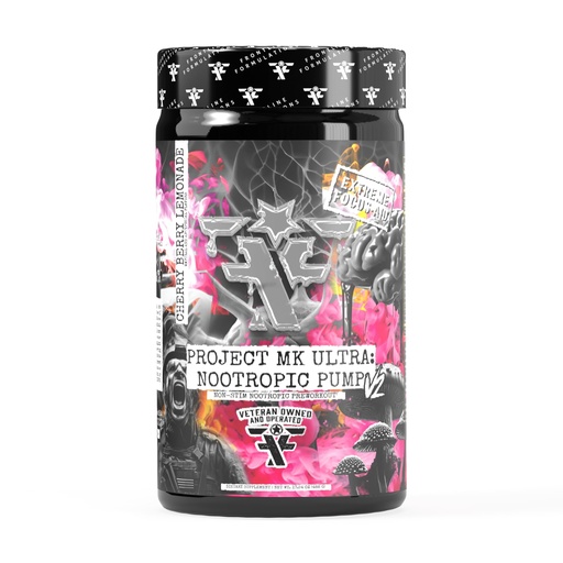 [BRSRGGQKCF7AAFAY] Project MK Ultra V2 Pre-Workout, Non-Stimulant, Caffeine-Free Pump and Hydration Formula, Stackable Nootropic Support, Cherry Berry Lemonade