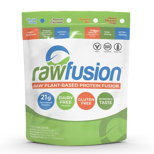[BRSWIGYCOIJRSDYV] Rawfusion- Vegan Protein Powder, Vanilla Bean - 60 Servings 21g of Plant Based Protein, Low Net Carbs, Non-Dairy, Gluten/ Lactose Free, Soy Free, Kosher, Non-GMO, 4lbs Pound