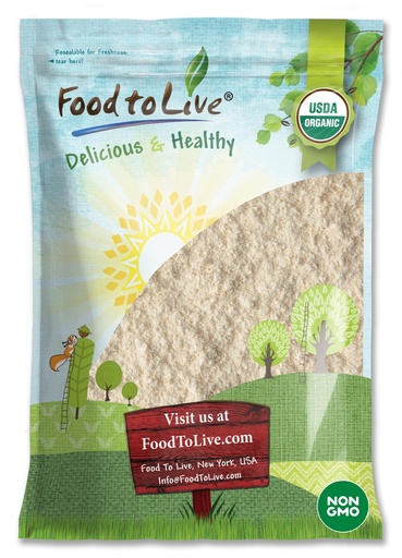 [BRSREAL6CUGRQH3L] Food to Live Organic Almond Protein Powder, 8 Pound – Single Ingredient, Non-GMO, No Added Sugar, Vegan, Kosher, Bulk