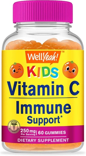 [BRSW2GIEAV6G2CAV] WellYeah Kids Vitamin C Gummies (250mg) - 60 Gummies