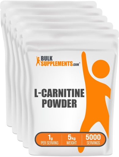 [BRSWIAY5OYNG2DY7] BulkSupplements.com L-Carnitine Powder - Carnitine Supplement, Amino Acid Supplement - Unflavored & Gluten Free, 1g per Serving, 1kg (Pack of 5) (11 lbs)