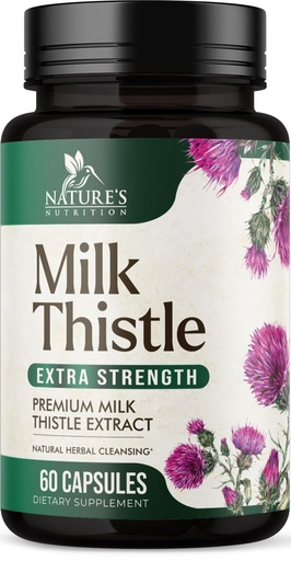 [BRSROGQHO55RM3YY] Milk Thistle Extract - Liver Cleanse Detox & Repair Formula - Natural Milk Thistle with Silymarin Marianum & Dandelion Extract - Natural Herbal Liver Health Supplement - Made in USA - 60 Capsules
