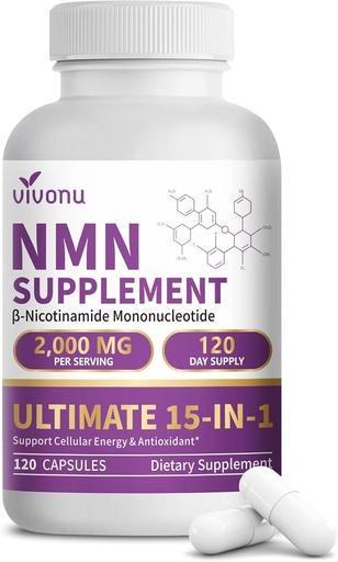 [BRSRYYIFAV4GOYLZ] VivoNu 2-in-1 Organic Ceylon Cinnamon with MCT Oil Supplements Softgels + 15-in-1 Liposomal NMN Supplement