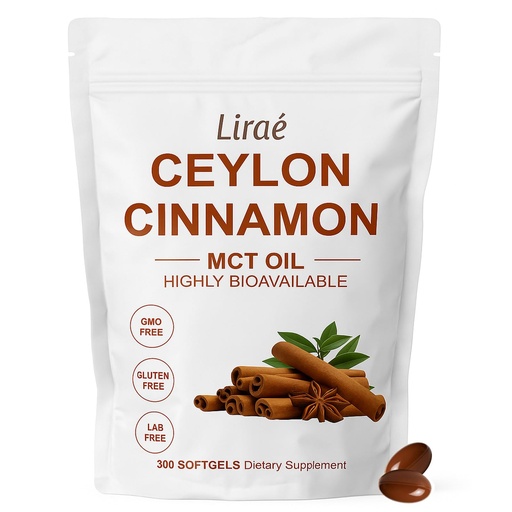 [BRSRECQOBEPQGCQ4] Lirae Ceylon Cinnamon Capsules, Highly Bioavailable Herbal Extract, Extra Strength Cinnamon Supplements, Non-GMO, Gluten Free, 300 Capsules