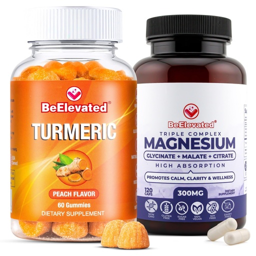 [BRSREGT3B4JRMGTP] Ginger and Turmeric Supplement Gummies Bundle with Triple Magnesium Complex – Plant-Based Support for Joints, Sleep, and Daily Balance – Vegan, Non-GMO (2 Items)