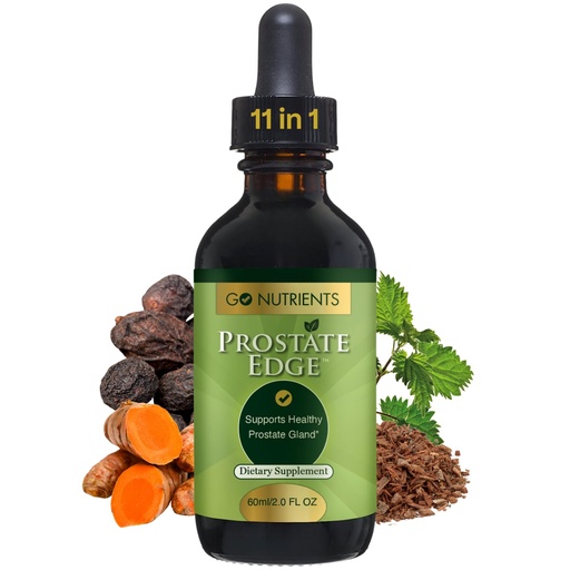 [BRSWKZYGC4GQYFD6] Go Nutrients Prostate Edge - Saw Palmetto & Pygeum Extract Supplement for Men’s Prostate Health & Relief - Organic Liquid Drops to Support Urinary Flow, Bladder Comfort & Vitality – 2oz