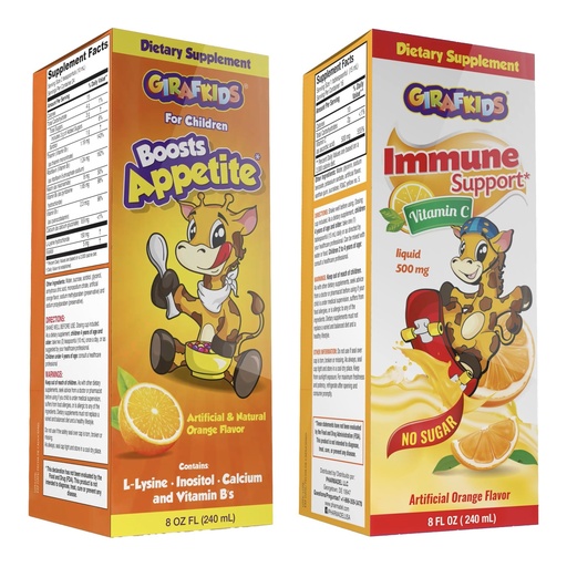 [BRSREHQHAF6QOG3H] GirafKids Multivitamins Bundle for Kids Ages 4+, Appetite Booster & Vitamin C