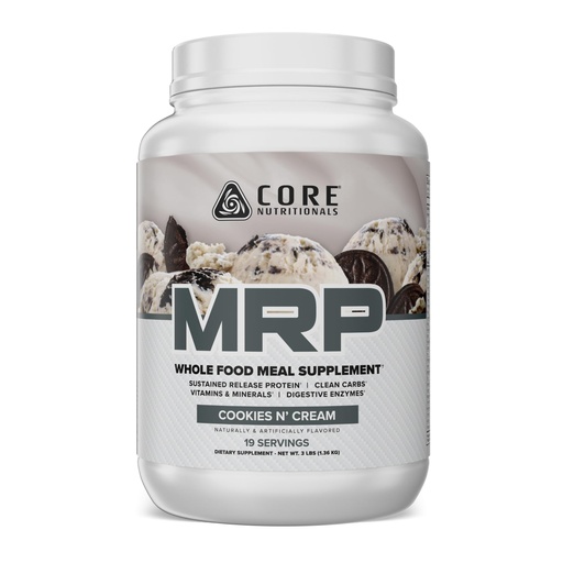 [BRSREC36CUARQC3V] Core Nutritionals MRP Full Spectrum Meal Replacement | Whey Protein Blend + Low Glycemic Carb Blend | 27g Protein | 3 Pound (Cookies N' Cream)