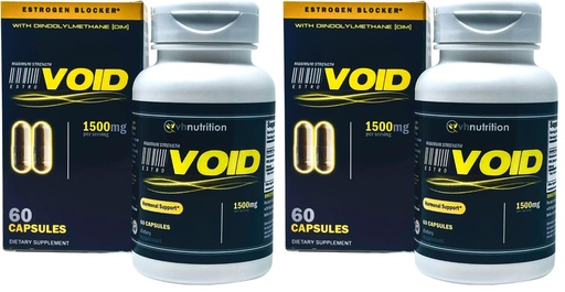 [BRSREAL3OYPAIHTV] VH Nutrition ESTROVOID | Estrogen Blocker for Men | 1500mg Max Strength Natural Aromatase Inhibitor* W/DIM, Longjack, Ashwagandha, Eleuthero, Cordyceps, Rhodiola, & Panax Ginseng (Pack of 2)