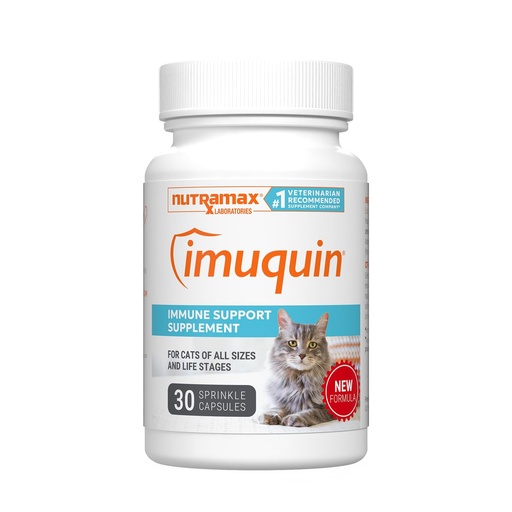 [BRSREGIZCINAECT3] Nutramax Imuquin Immune Health Supplement for Cats, with Astaxanthin and Beta Glucans, 30 Sprinkle Capsules