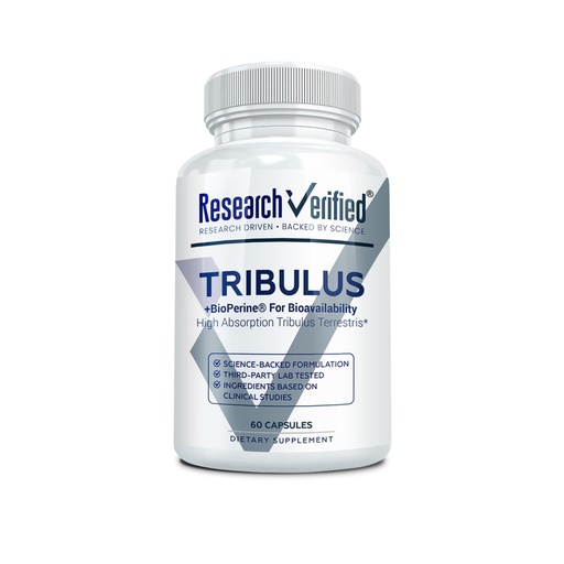 [BRSWYAIFOIGWCYA3] Research Verified® Tribulus Terrestris - 1500mg- 95% Furostanol Saponins, 5% Bioperine® - 60 Capsules - 1 Bottle