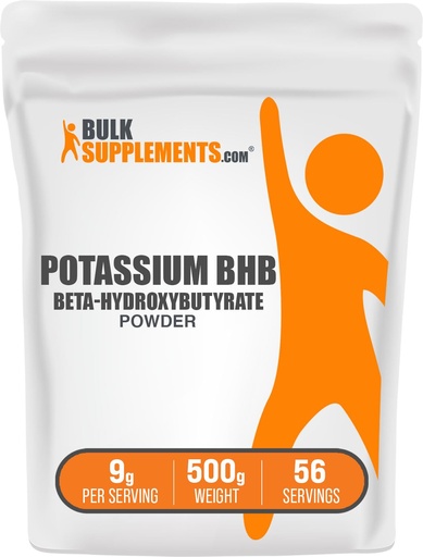 [BRSROGL2DECQGFDO] BulkSupplements.com Potassium BHB Powder - Beta-Hydroxybutyrate Powder, Unflavored Potassium BHB Supplement - Vegan & Gluten Free, 9g per Serving, 500g (1.1 lbs) (Pack of 1)