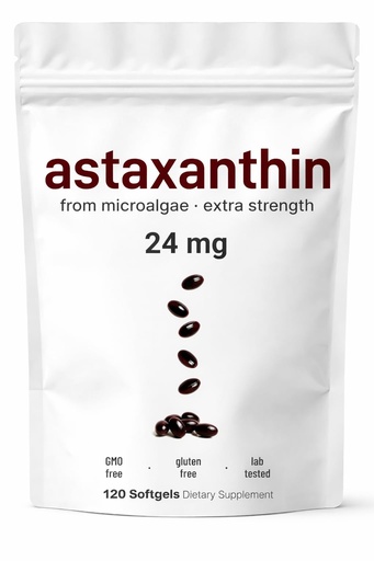 [BRSRGGAEO5YQADLO] MadeRight & Co. Astaxanthin 24mg with MCT Oil, 120 Softgels, 4 Month Supply | Max Strength Astaxanthin Antioxidant Supplements | Fresh Microalgae Source | Non-GMO, Gluten Free, No Soy