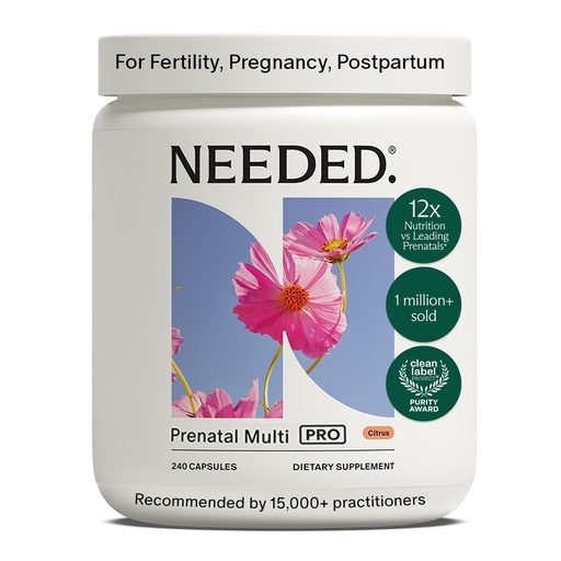 [BRSROCAOBV7B6GQ4] Needed. Prenatal Multivitamin with Citrus Scent Insert - Complete Prenatal Multi for Before, During, & After Pregnancy - 26 Optimal Nutrients Including Choline, Vitamin B, & Folate - 30 Day Supply