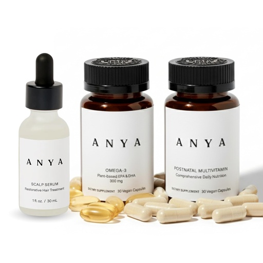 [BRSRGFIEAUNQKELJ] ANYA Postpartum Multivitamin, Scalp Serum and Omega 3 Bundle