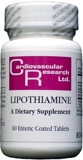 [BRSREGLYBUBWG3TG] Cardiovascular Research Lipothiamine Vitamin B1 with Alpha-Lipoic Acid New Tamper Resistant Tearstrip Store and Ship Box 60 Count