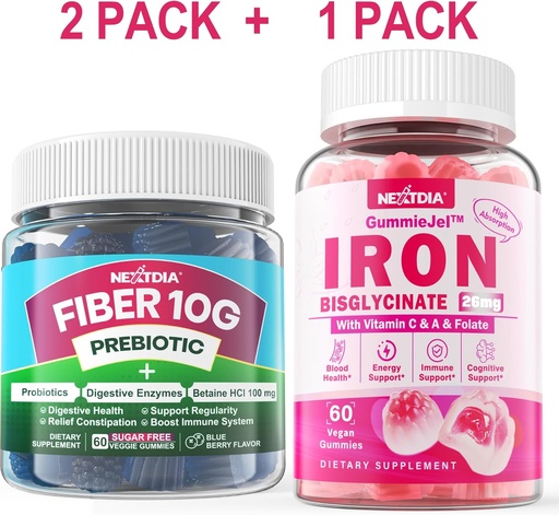 [BRSRA232DMCGACLB] Fiber Gummies for Adults + Iron Filled Gummies