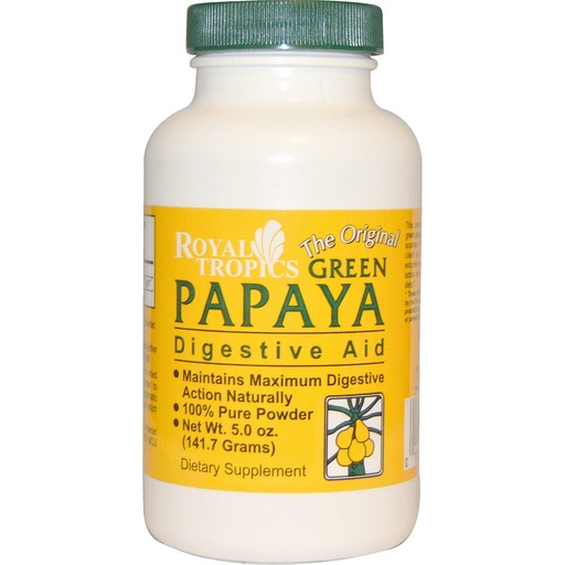 [BRSWIYQYCVYAMHLC] Green Papaya Digestive Enzymes Powder Royal Tropics 5 oz Powder
