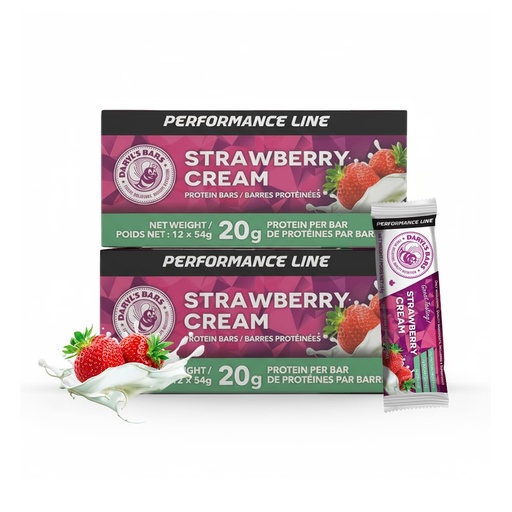 [BRSRGYAEA4MBYYLJ] Daryl's Bars, Strawberry Cream On the Go Whey Protein Bars, Gluten Free, Low Sugar, Protein Snack, Meal Replacement, Pack of 2