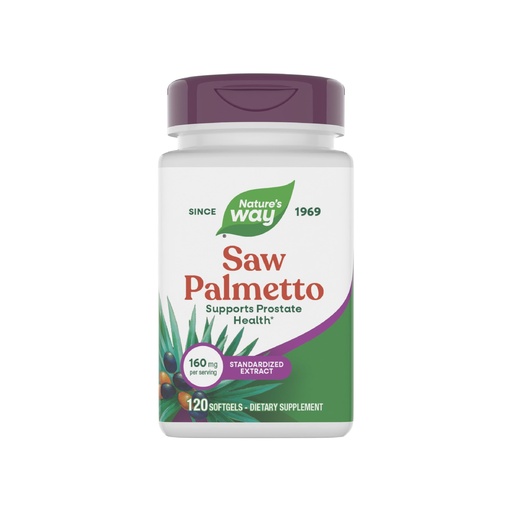 [BRSWIY32BQIWEEA5] Nature's Way Saw Palmetto Standardized Extract, Prostate Health Support for Men*, 160 mg per Serving, 120 Softgels (Packaging May Vary)