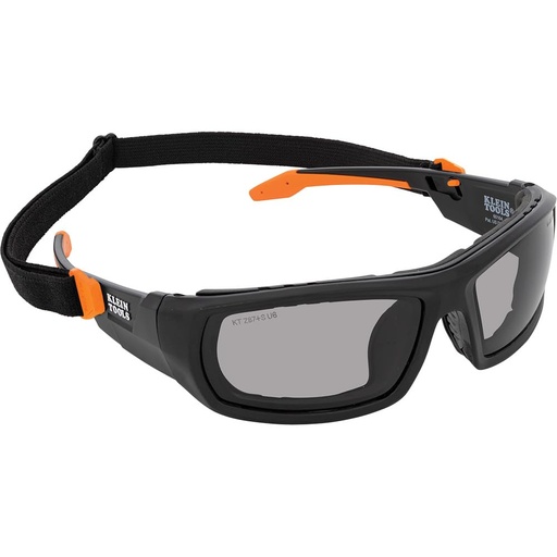 [BRSRMZDQB4DQA23U] Klein Tools 60471 Safety Glasses, ANSI Z87.1+ Pro Full Frame Gasket Safety Glasses, Gray Lens, UV Protection, Anti-Fog, Scratch Resistant
