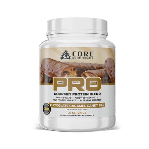 [BRSRAYAZBANBEEY6] Core Nutritionals PRO Gourmet Protein Blend | Whey Protein Blend | with MCTs & Digestive Enzymes | Sustained Release Protein & Recovery Support | 27 Servings (Chocolate Caramel Candy Bar)
