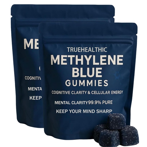 [BRSRGYIQAF6AM2D6] Methylene Blue Gummies, 5mg of Methylene Blue Per Gummy for Sustained Energy, Mental Clarity, Lifted Mood, Sharper Focus, 99.9% Pure, 30 Gummies Per Bag (2)