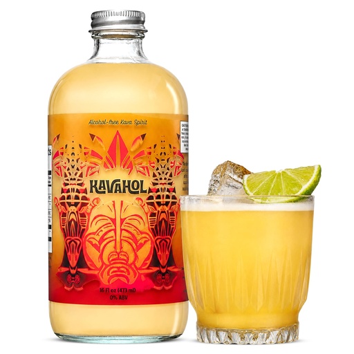 [BRSRGCT3DFYBM3LG] Kava Drink, Non-Alcoholic Kava Spirit Fiery Ginger, 0.0% ABV, Noble Kava Extract 250mg Per Serving (10 Servings, 16 fl oz)