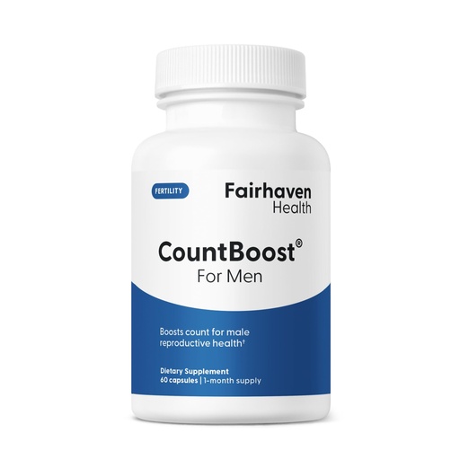 [BRSWIZT4OYOQC3TY] Fairhaven Health CountBoost for Men Optimal Count and Volume Male Fertility Supplement - Pre-Conception Nutrition for Him - with Ashwagandha, Vitamin C, and CoQ10-60 Capsules