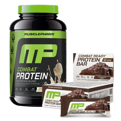 [BRSRAYL7PMPWCA3H] Muscle Pharm Combat Protein 2lb Vanilla and Combat Chocolate Cake Sport Bars