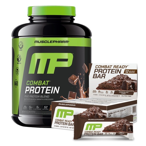 [BRSRAYL7OUBQKEIY] Muscle Pharm Combat Protein 4lb Chocolate Milk and Combat Sport Bars Chocolate Cake