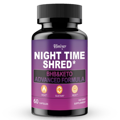 [BRSRGGANOUCQ4DQ3] Himiyer Night Time Shred | BHB & Keto Advanced Formula | Citrus Polyphenol 420mg + Guarana 160mg + Ginger Root + Willow Bark + Goldenrod + Dandelion | 60 Capsules