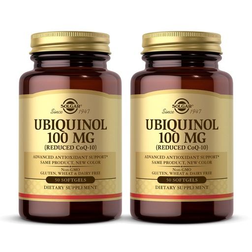 [BRSWI2QAC4BQMADY] Solgar Ubiquinol 100 mg (Reduced CoQ-10) - 50 Softgels, Pack of 2 - Advanced Antioxidant Support - Non-GMO, Gluten Free, Dairy Free - 100 Total Servings