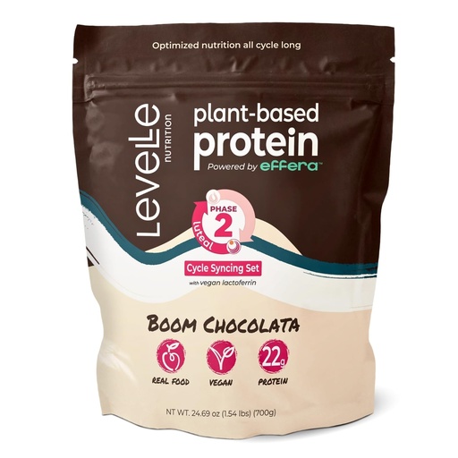 [BRSREGQLCEFGEFLK] Boom Chocolata Plant-Based Protein Powder - Phase 2: Luteal | Pea & Pumpkin Protein | Iron, Fiber & Vegan Lactoferrin | No Artificial Sweeteners