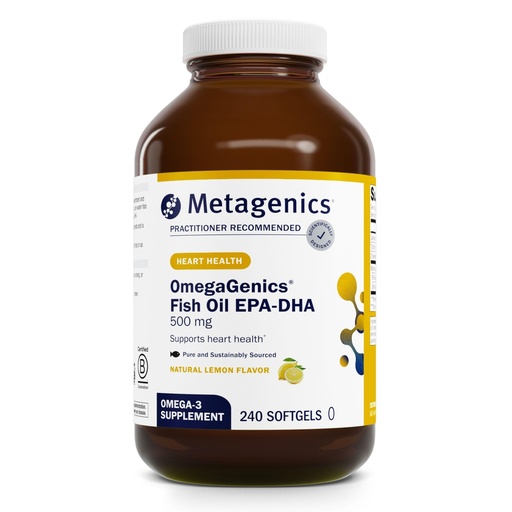 [BRSWIF32BV7AEH3A] Metagenics OmegaGenics EPA-DHA 500 - High Potency Fish Oil Supplement for Cardiovascular Health* - Sustainably Sourced & Purity Tested - Non-GMO & Gluten-Free - 240 Softgels