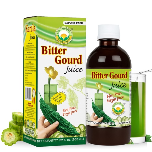 [BRSWIZAMAFYBOHDU] Basic Ayurveda Bitter Gourd (Karela) Juice | 32.46 Fl Oz (960ml) | Natural Bitter Melon Juice for Detox Support | Plant Based Ayurvedic Herbal Drink | for Liver Health, Digestion & Immunity