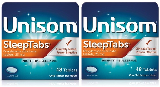 [BRSWYH3RCUFB4FYU] Unisom SleepTabs, Nighttime Sleep-aid, Doxylamine Succinate, 2 Pack